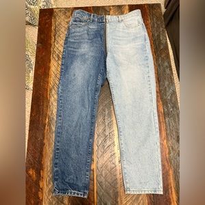 Revice Denim Yin Yang Two Tone Zip Front Jeans Size 29